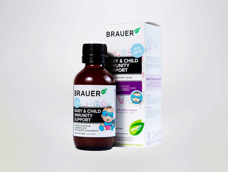 Brauer Baby & Child Immunity Support hỗ trợ hấp thu canxi hiệu quả cho cơ thể.